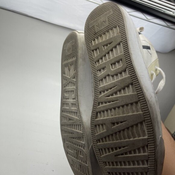 Armani Exchange (AX) Icon Logo High Top Canvas Sneakers Men Size 9 White READ - Picture 7 of 12